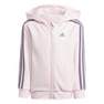 Unisex Kids Essentials 3-Stripes Zip Hooded Jacket, Pink, A701_ONE, thumbnail image number 1