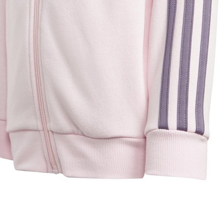 Unisex Kids Essentials 3-Stripes Zip Hooded Jacket, Pink, A701_ONE, large image number 4
