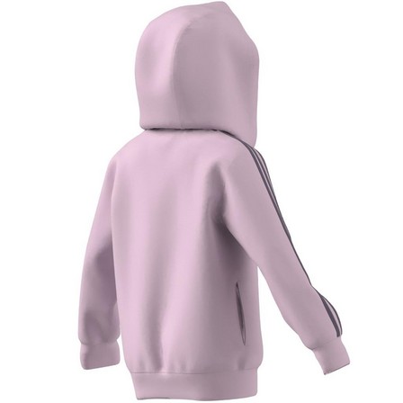 Unisex Kids Essentials 3-Stripes Zip Hooded Jacket, Pink, A701_ONE, large image number 6