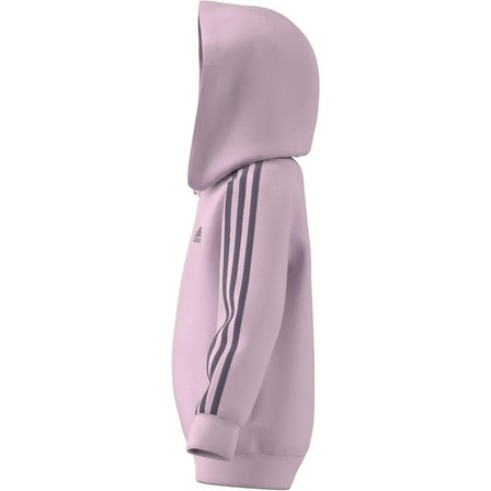 Unisex Kids Essentials 3-Stripes Zip Hooded Jacket, Pink, A701_ONE, large image number 9