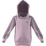 Unisex Kids Essentials 3-Stripes Zip Hooded Jacket, Pink, A701_ONE, thumbnail image number 10