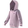 Unisex Kids Essentials 3-Stripes Zip Hooded Jacket, Pink, A701_ONE, thumbnail image number 11