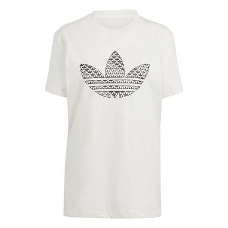Women Trefoil Monogram Infill T-Shirt, White, A701_ONE, large image number 1