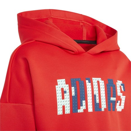 Unisex Kids Adidas X Classic Lego Winter Hoodie, Red, A701_ONE, large image number 3