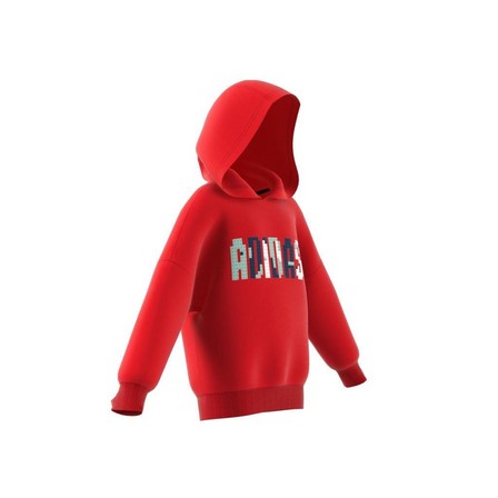 Unisex Kids Adidas X Classic Lego Winter Hoodie, Red, A701_ONE, large image number 9