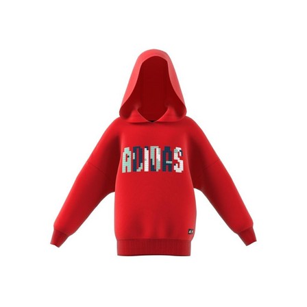 Unisex Kids Adidas X Classic Lego Winter Hoodie, Red, A701_ONE, large image number 12