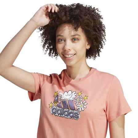Female Doodle Graphic T-Shirt, Pink, A701_ONE, large image number 1
