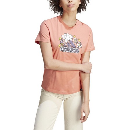 Female Doodle Graphic T-Shirt, Pink, A701_ONE, large image number 2