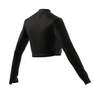 Women Lounge Ribbed Crop Long-Sleeve Top, Black, A701_ONE, thumbnail image number 10