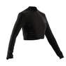 Women Lounge Ribbed Crop Long-Sleeve Top, Black, A701_ONE, thumbnail image number 13