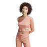 Female Lounge Ribbed Crop Long-Sleeve Top, Pink, A701_ONE, thumbnail image number 0