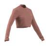 Female Lounge Ribbed Crop Long-Sleeve Top, Pink, A701_ONE, thumbnail image number 8