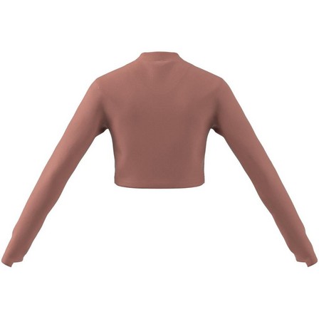 Female Lounge Ribbed Crop Long-Sleeve Top, Pink, A701_ONE, large image number 10