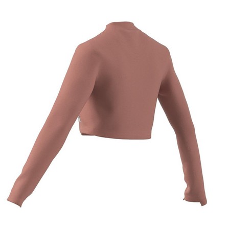 Female Lounge Ribbed Crop Long-Sleeve Top, Pink, A701_ONE, large image number 11