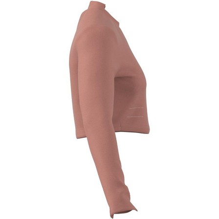Female Lounge Ribbed Crop Long-Sleeve Top, Pink, A701_ONE, large image number 12