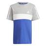 Kids Unisex Tiberio 3-Stripes Colorblock Cotton T-Shirt, White, A701_ONE, thumbnail image number 0