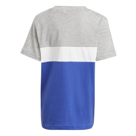 Kids Unisex Tiberio 3-Stripes Colorblock Cotton T-Shirt, White, A701_ONE, large image number 2