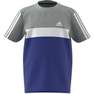 Kids Unisex Tiberio 3-Stripes Colorblock Cotton T-Shirt, White, A701_ONE, thumbnail image number 9