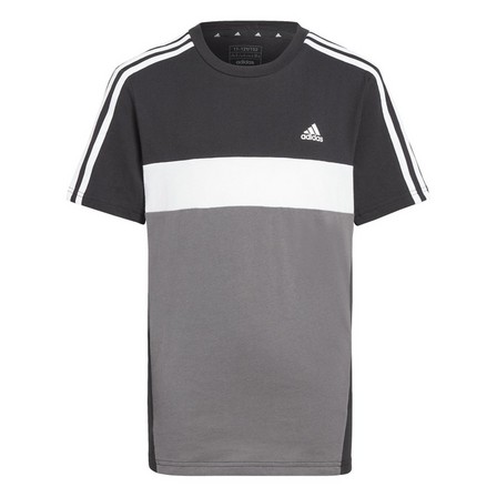 Unisex Kids Tiberio 3-Stripes Colorblock T-Shirt, Black, A701_ONE, large image number 2
