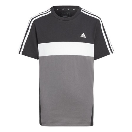 Unisex Kids Tiberio 3-Stripes Colorblock T-Shirt, Black, A701_ONE, large image number 3