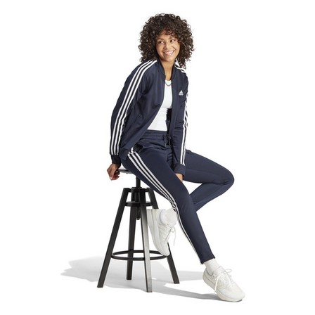 Women Essentials 3-Stripes Tracksuit, Blue, A701_ONE, large image number 0