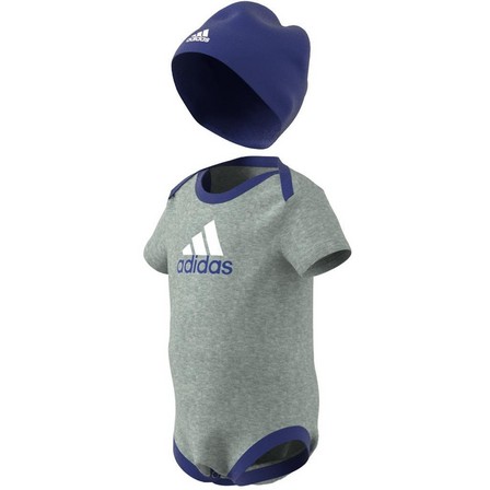 Kids Unisex Essentials Bodysuit And Beanie Gift Set, Grey, A701_ONE, large image number 10
