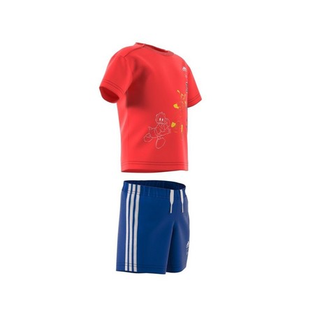 Unisex Kids Adidas X Disney Co-Ord Set, Red, A701_ONE, large image number 11