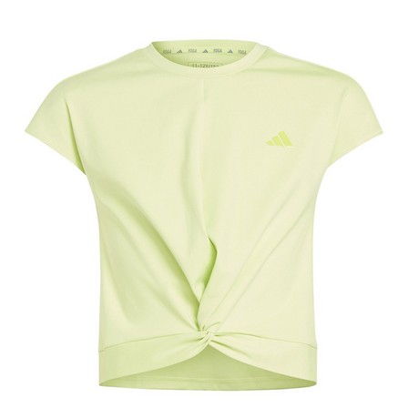 Kids Girls Yoga Aeroready Crop Slim T-Shirt, Yellow, A701_ONE, large image number 0