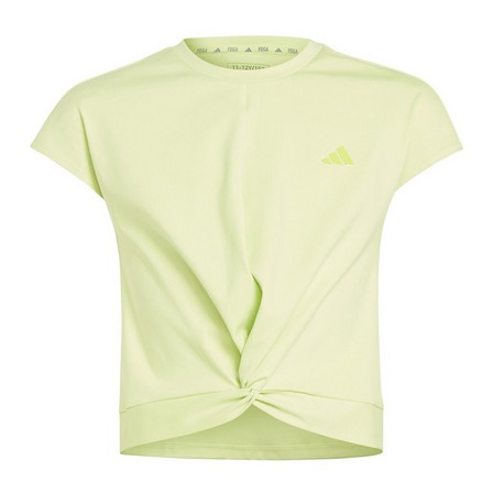 Kids Girls Yoga Aeroready Crop Slim T-Shirt, Yellow, A701_ONE, large image number 1
