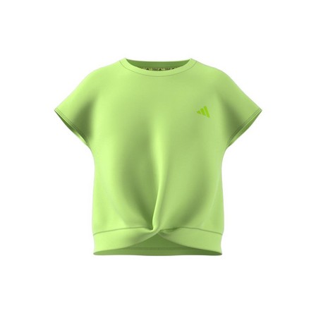 Kids Girls Yoga Aeroready Crop Slim T-Shirt, Yellow, A701_ONE, large image number 7
