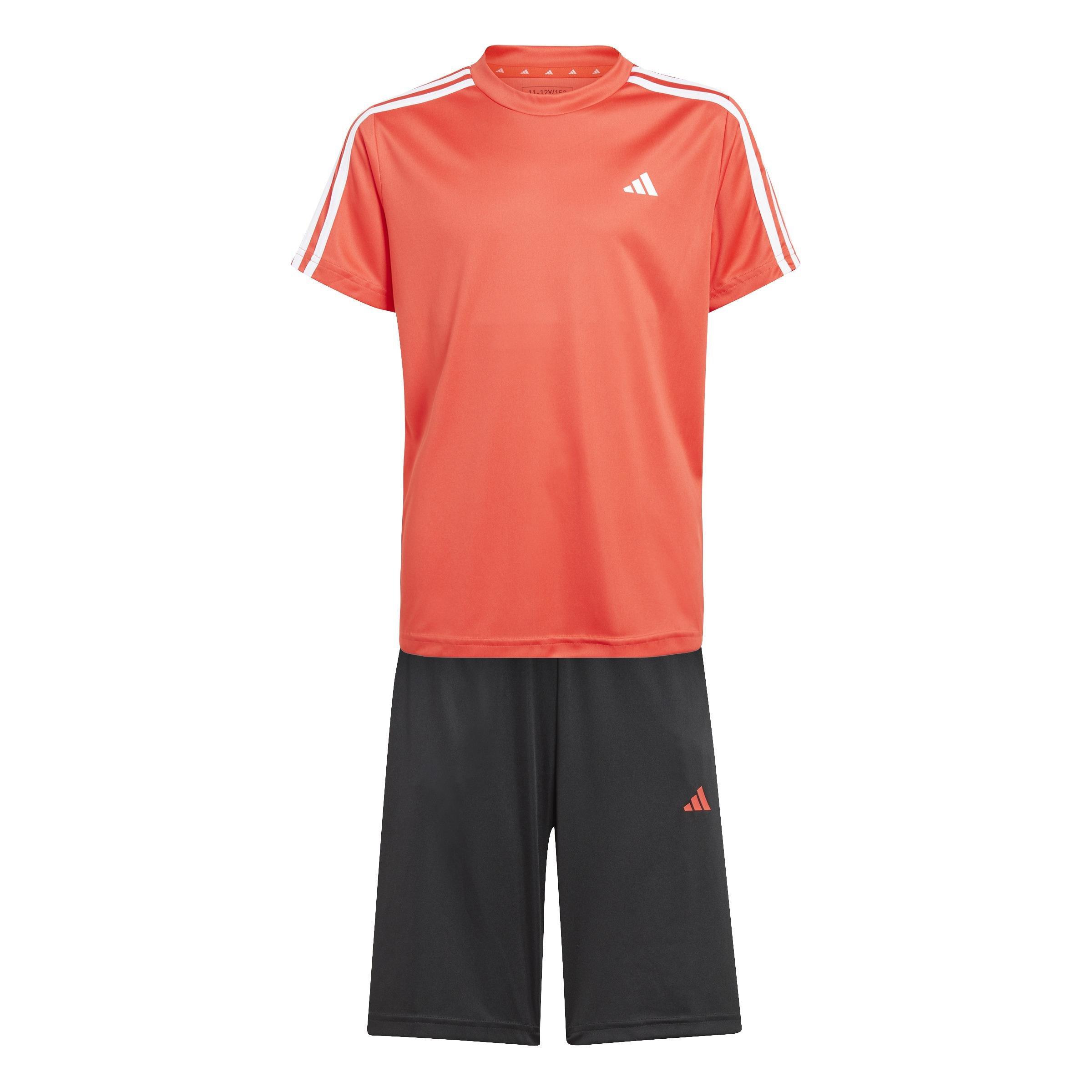 Unisex Kids Train Essentials Aeroready 3-Stripes Training Set, Orange, A701_ONE, large image number 0