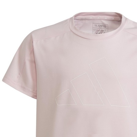 Kids Girls Essentials Aeroready Logo T-Shirt, Pink, A701_ONE, large image number 5