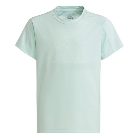 Kids Girls Essentials Aeroready Logo T-Shirt, Green, A701_ONE, large image number 1