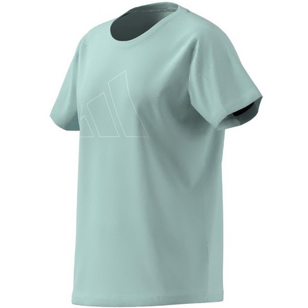 Kids Girls Essentials Aeroready Logo T-Shirt, Green, A701_ONE, large image number 7