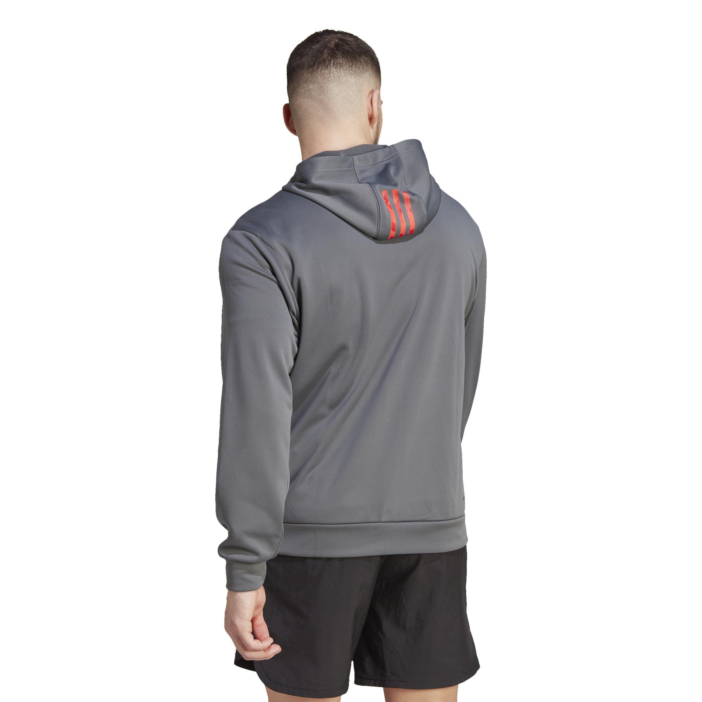 Men Train Essentials Seasonal Training Full-Zip Hoodie, Grey, A701_ONE, large image number 3