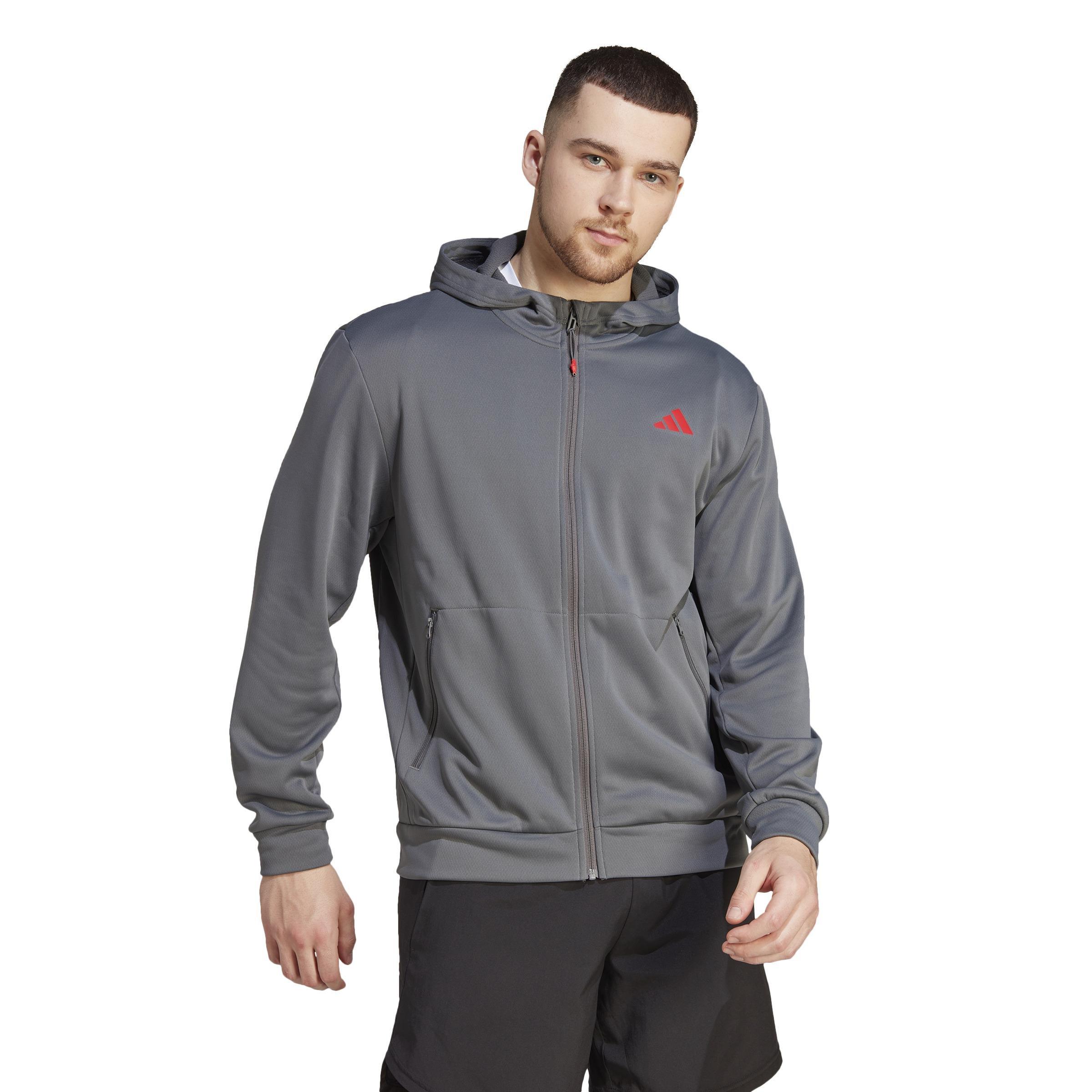 Men Train Essentials Seasonal Training Full-Zip Hoodie, Grey, A701_ONE, large image number 6
