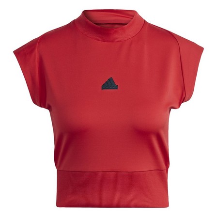 Women Adidas Z.N.E. T-Shirt, Red, A701_ONE, large image number 2