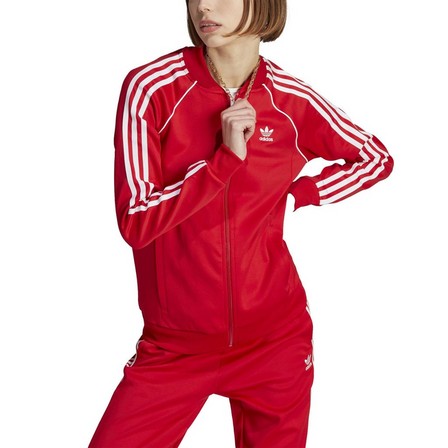 Women Adicolor Classics Sst Track Top, Red, A701_ONE, large image number 4