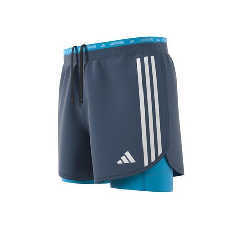 Men Own The Run 3-Stripes 2-In-1 Shorts, Blue, A701_ONE, large image number 5