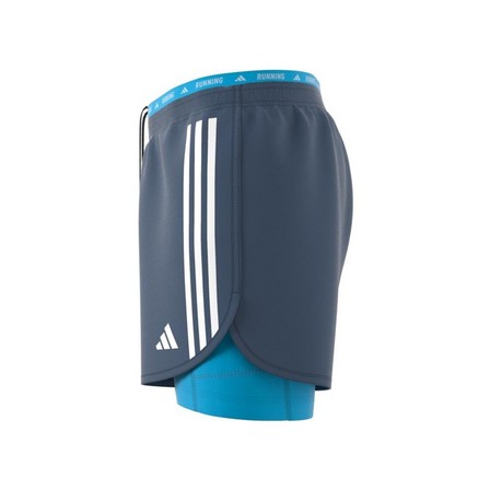 Men Own The Run 3-Stripes 2-In-1 Shorts, Blue, A701_ONE, large image number 6