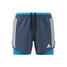 Men Own The Run 3-Stripes 2-In-1 Shorts, Blue, A701_ONE, thumbnail image number 8