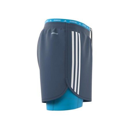 Men Own The Run 3-Stripes 2-In-1 Shorts, Blue, A701_ONE, large image number 11