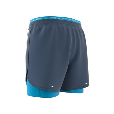 Men Own The Run 3-Stripes 2-In-1 Shorts, Blue, A701_ONE, large image number 13