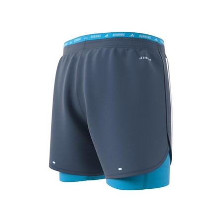 Men Own The Run 3-Stripes 2-In-1 Shorts, Blue, A701_ONE, large image number 14