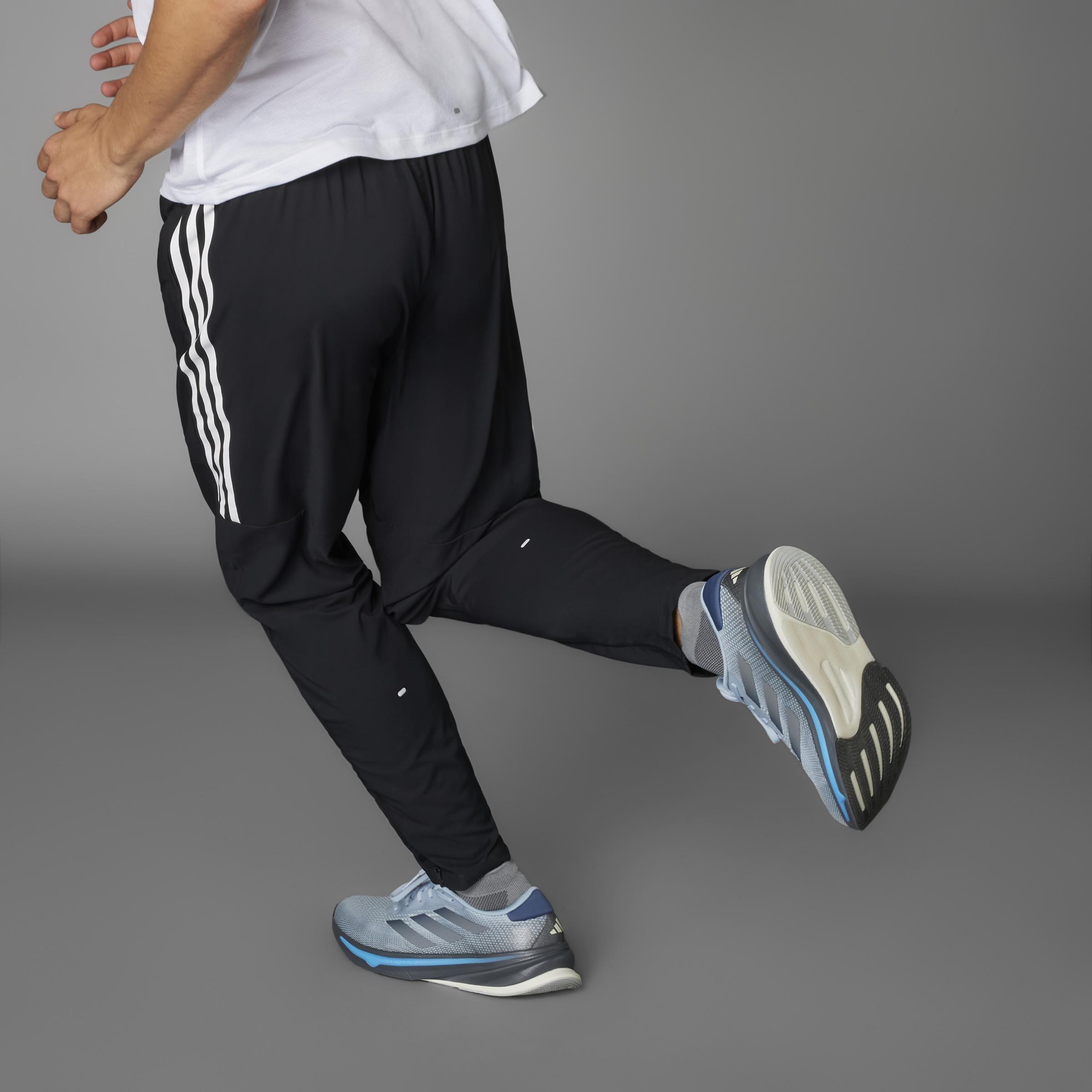 adidas - Men Own The Run 3-Stripes Joggers, Black