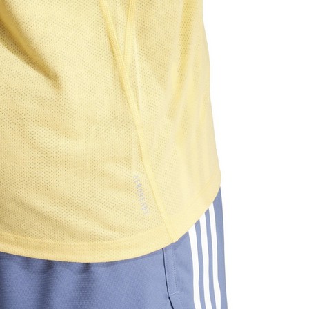 Men Own The Run 3-Stripes T-Shirt, Yellow, A701_ONE, large image number 4