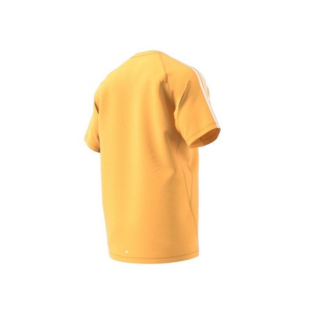 Men Own The Run 3-Stripes T-Shirt, Yellow, A701_ONE, large image number 8
