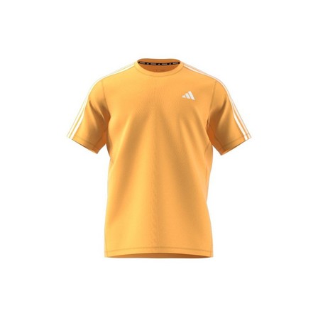 Men Own The Run 3-Stripes T-Shirt, Yellow, A701_ONE, large image number 12
