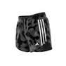adidas - Women Own The Run 3-Stripes Allover Print Shorts, Grey