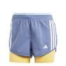 Women Own The Run 3-Stripes 2-In-1 Shorts, Blue, A701_ONE, thumbnail image number 2